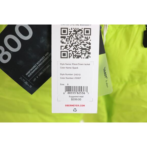 $299 New Obermeyer Klaus Down Jacket Men's Small Winter Jacket 800 FP NWT - Picture 2 of 11